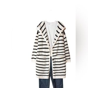 Striped Hooded Cardigan